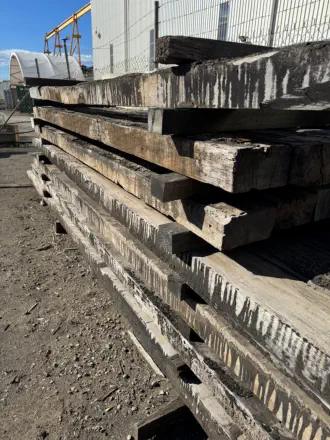 Recycled Bridge Timber with Bitumen 225 x 125mm